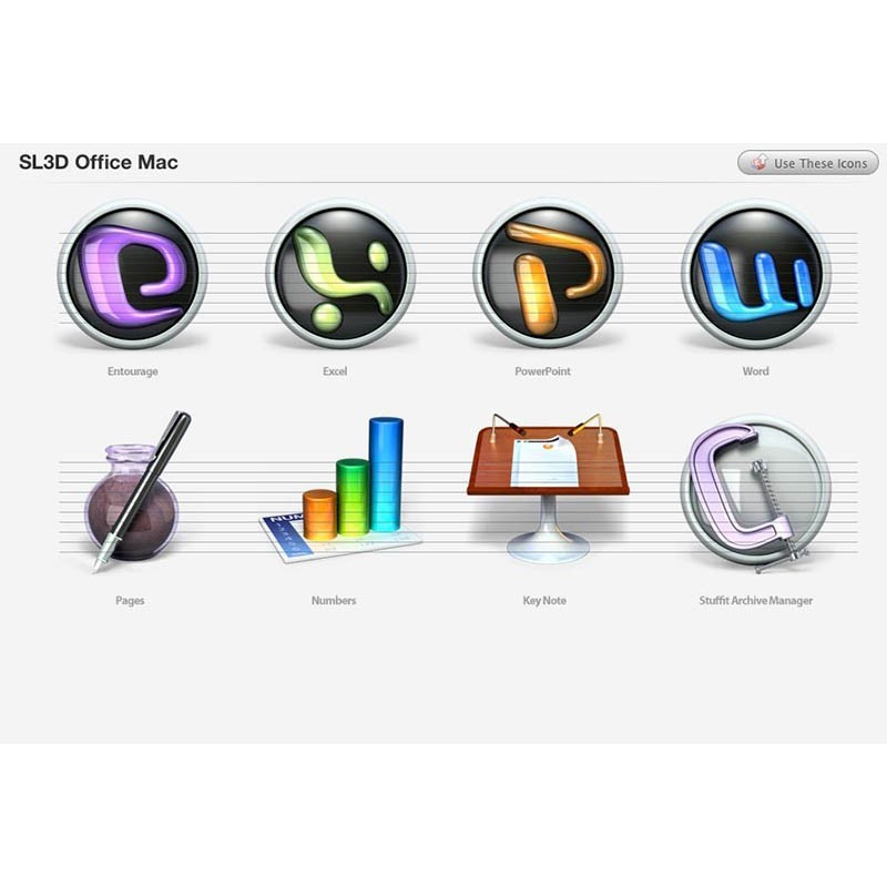Office Mac Icons - Snow Leopard 3D