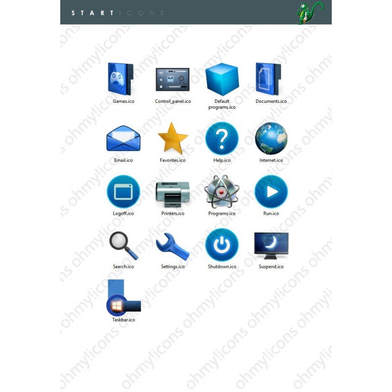 Blue icon theme for Windows 10.