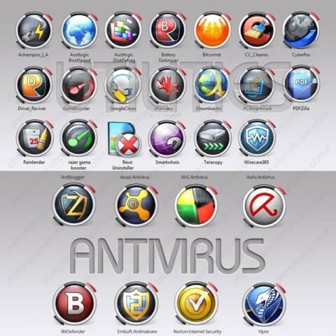 Bauhaus Utilities: Antivirus & Utility App Icons | OHMYicons