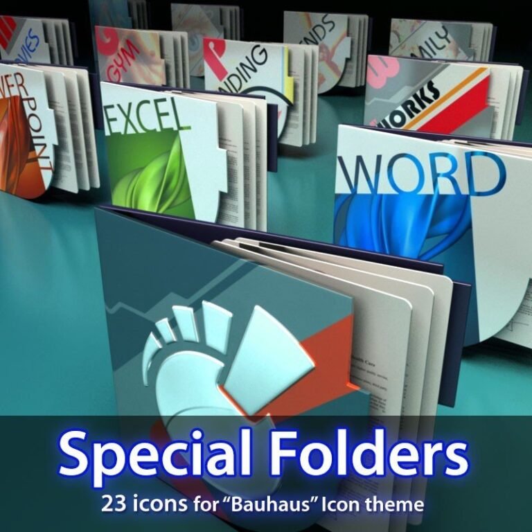 Bauhaus Folders: Modern Folder Icons for Windows | OHMYicons