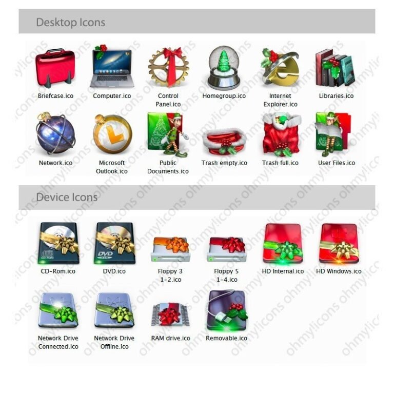 Christmas Icon Theme for IconPackager | OHMYicons