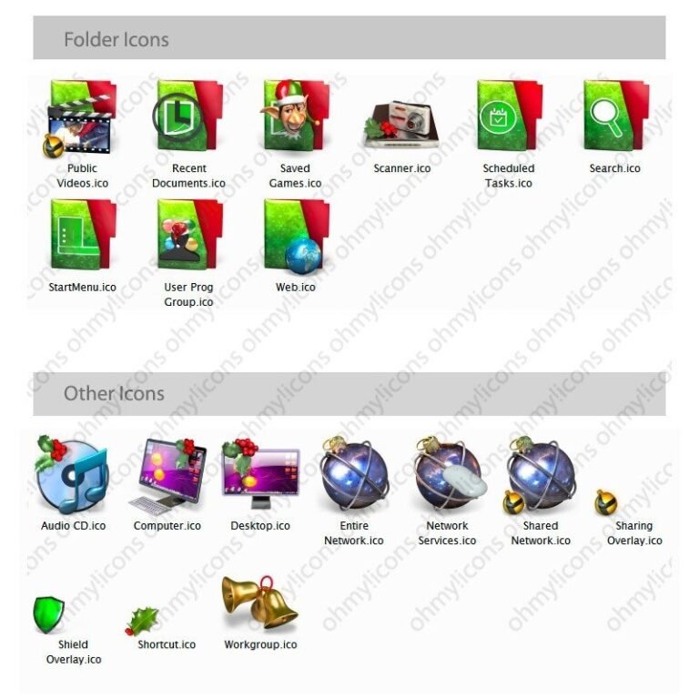 Christmas Icon Theme for IconPackager | OHMYicons