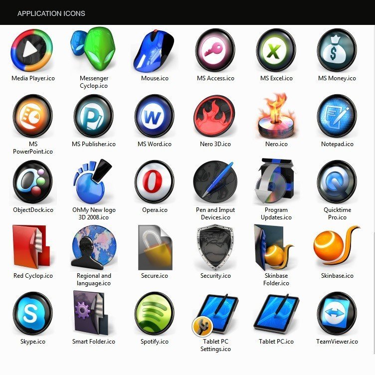 Cyclop 2 - Glossy Black Icons - Image 11
