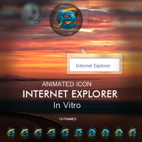 Internet Explorer: Animated Glass Icon for Docks | OHMYicons