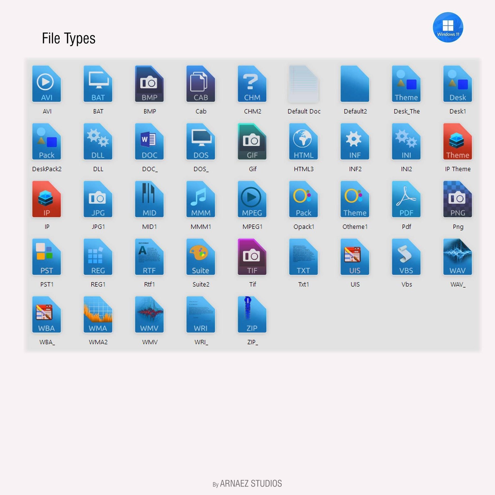 North Pole 11 Christmas icons for Windows 11 - File types