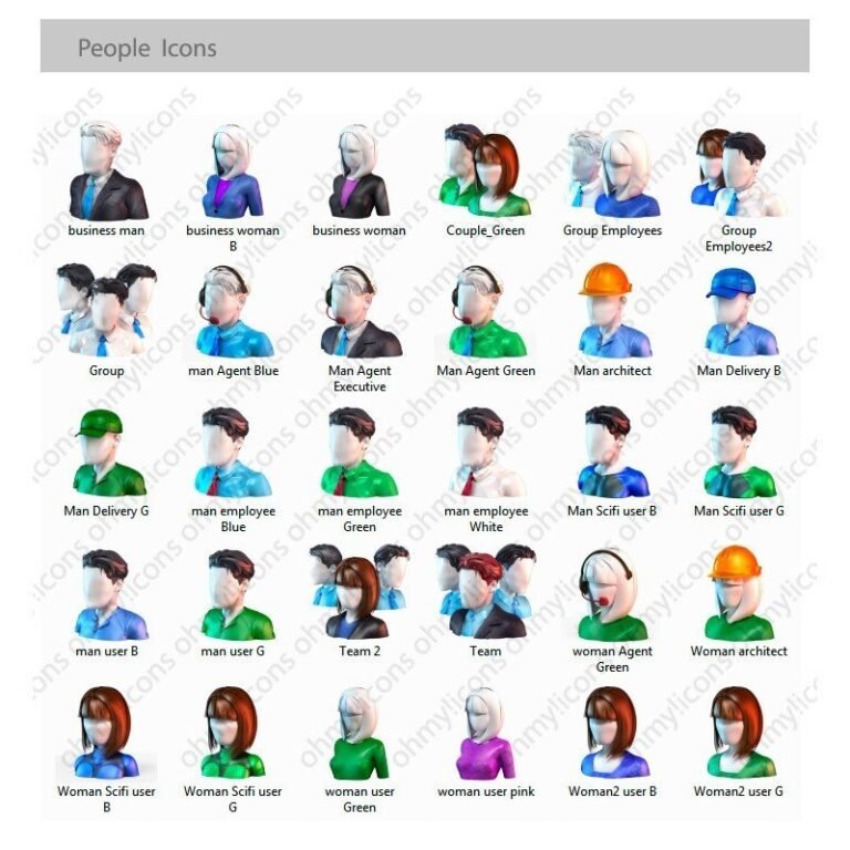 People Icons: 30 3D Business People Icons | OHMYicons