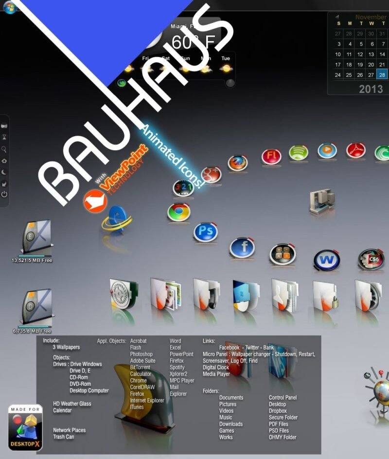 desktopx theme bauhaus