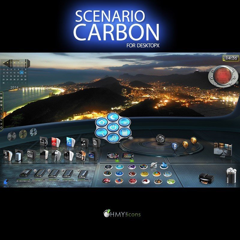 Scenario Carbon - DesktopX theme