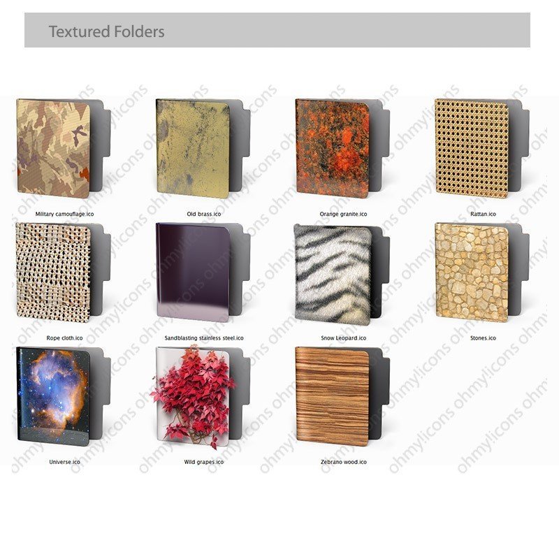 Textured Icon Folders - Lion or Carbon Style - Imagen 4